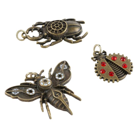 12 Packs: 3 ct. (36 total) Found Objects Bronze Oxide Bug Charms by Bead Landing™